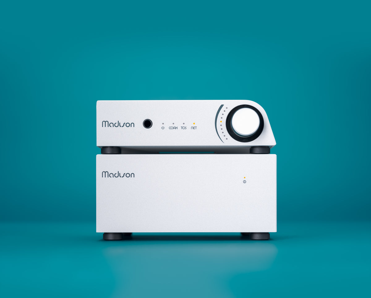 Wattson Audio Madison Power S in light grey, straight front view