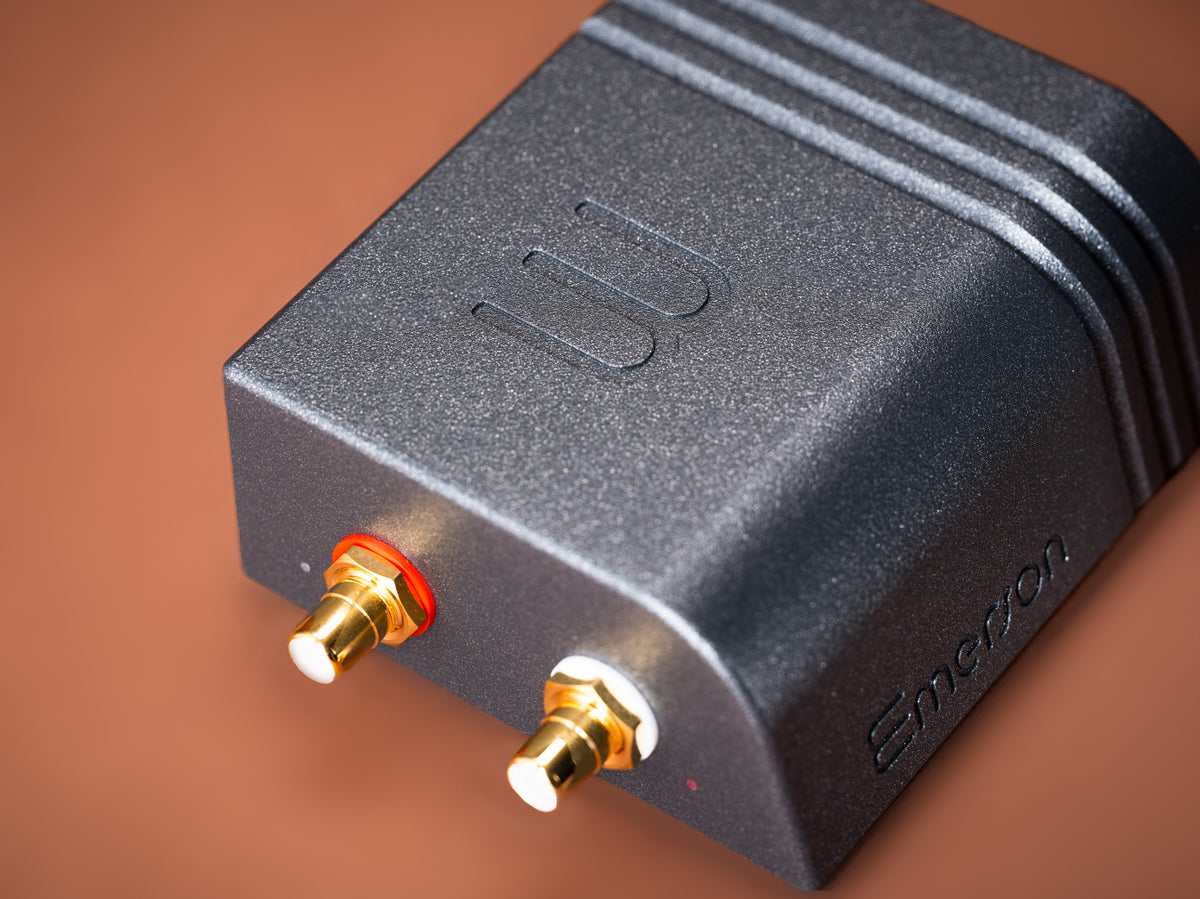 Wattson Audio Emerson ANALOG in dark grey, elevated detail view