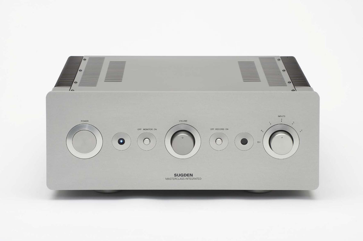Sugden Masterclass IA-4 integrated amplifier in titanium, front view