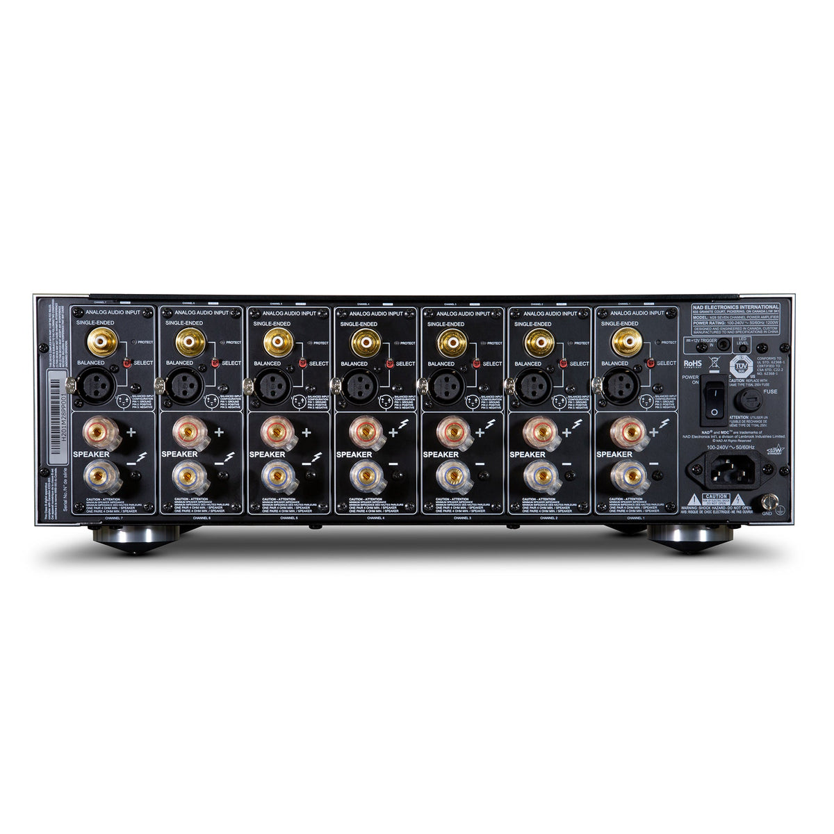 NAD M28 Seven Channel Power Amplifier - rear view