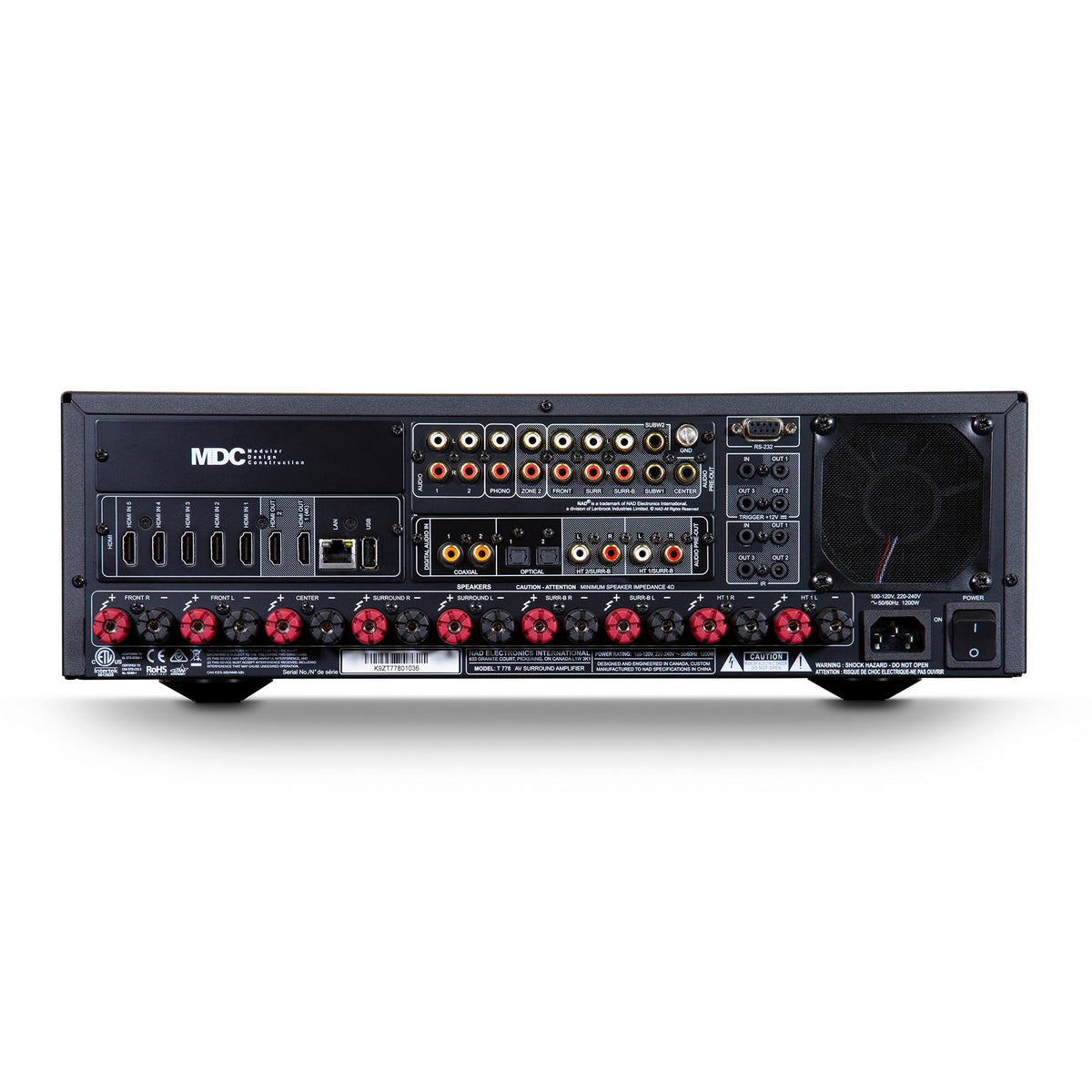 NAD T 778 AV Surround Sound Receiver - rear view
