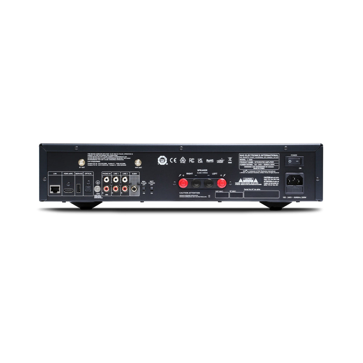NAD C 359S BluOS Streaming Integrated Amplifier — rear connections
