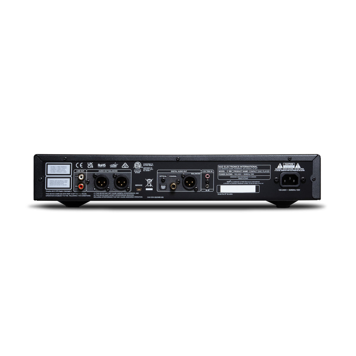 NAD C 589 CD Player — rear connections