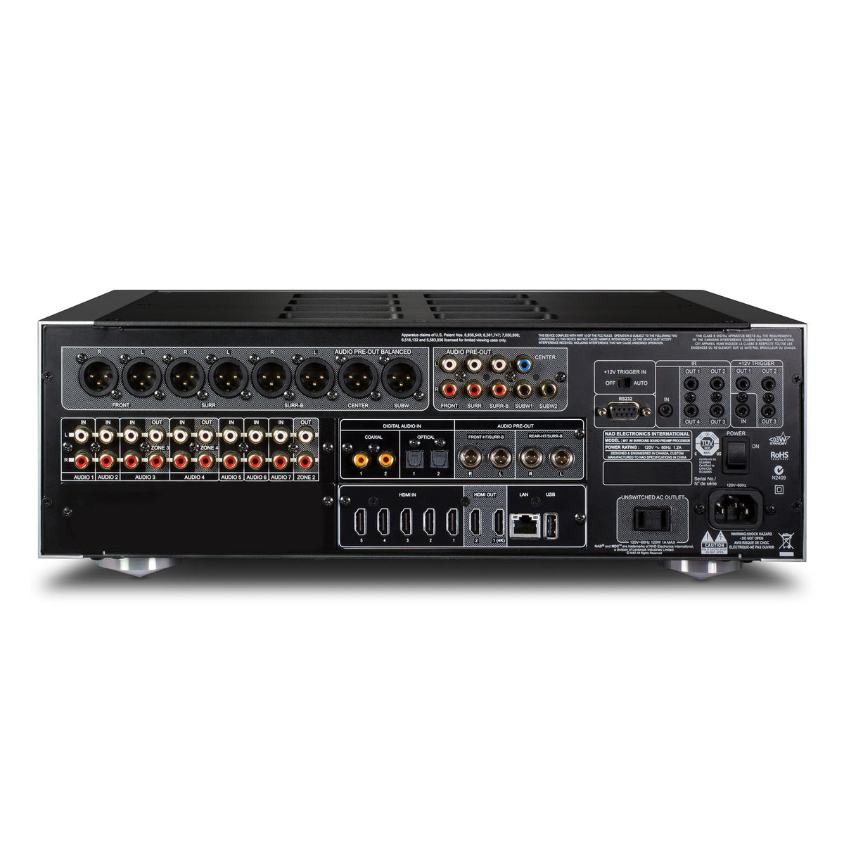 NAD M17 V2i Surround Sound Preamp Processor - rear view