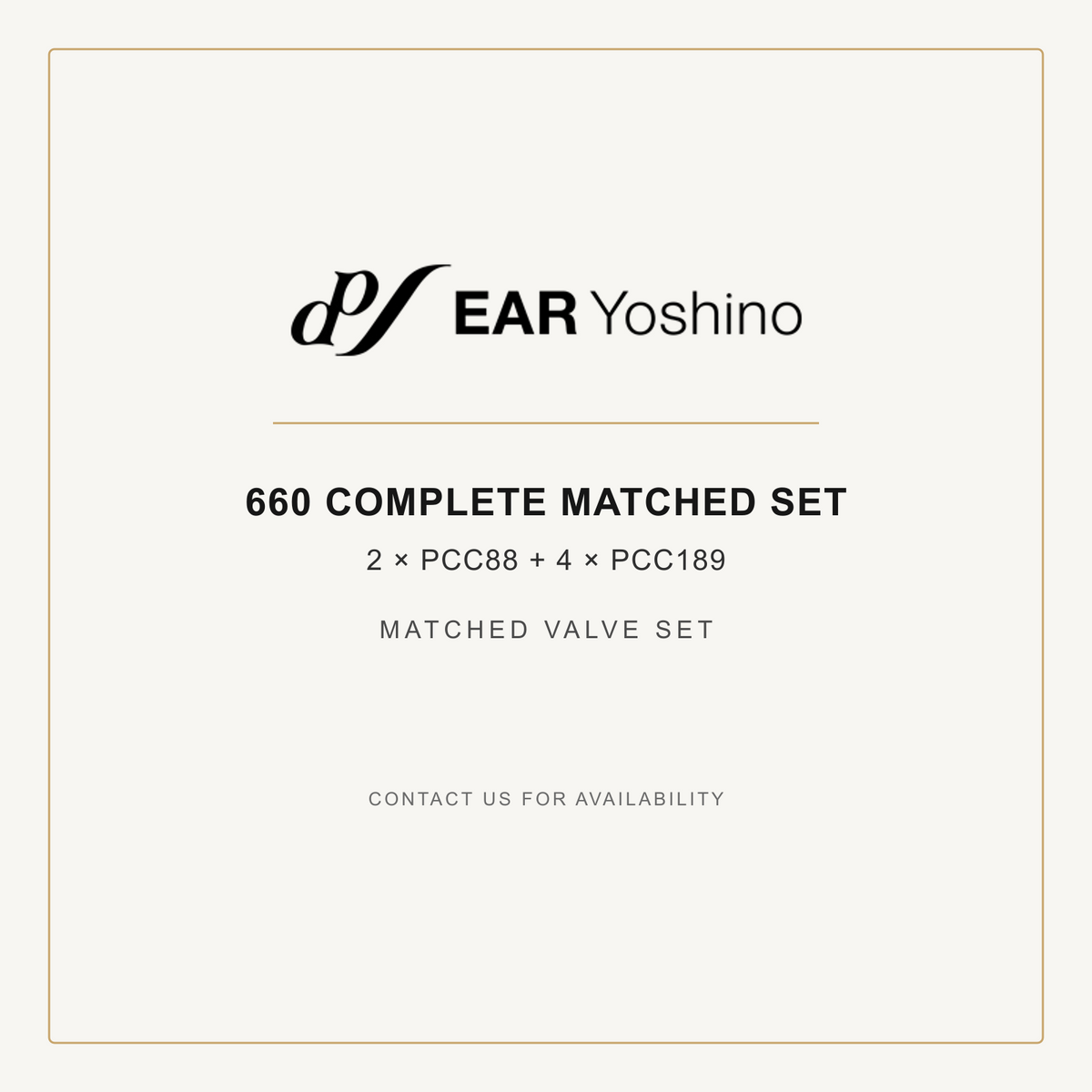 EAR Yoshino 660 Complete Matched Set - 2 x PCC88 and 4 x PCC189 identification card