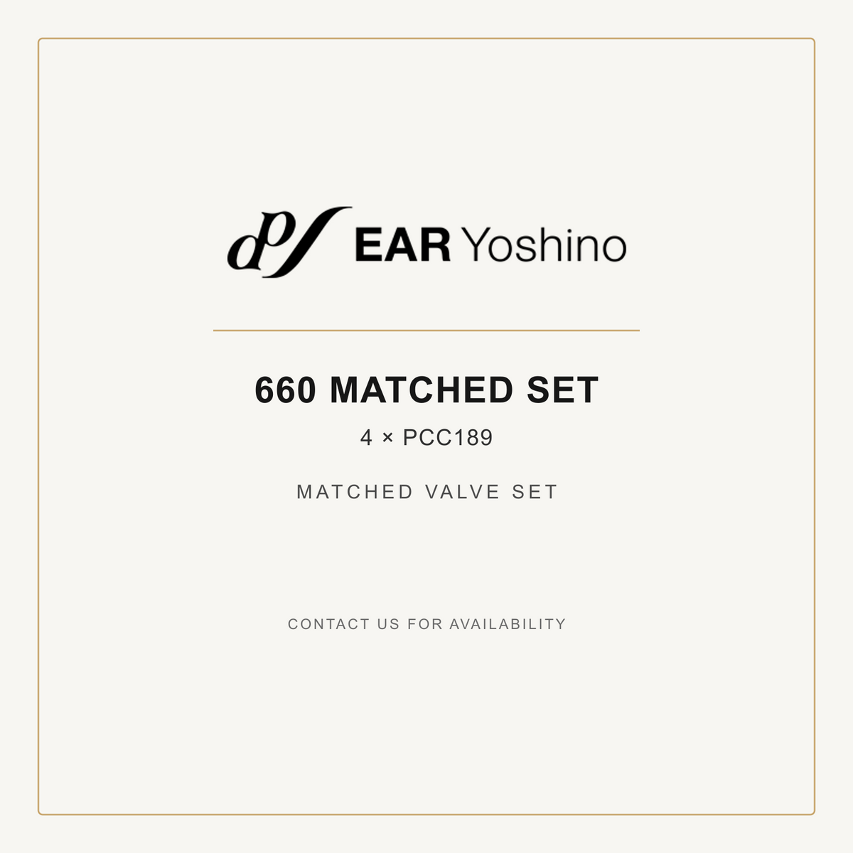 EAR Yoshino 660 Matched Set - 4 x PCC189 identification card