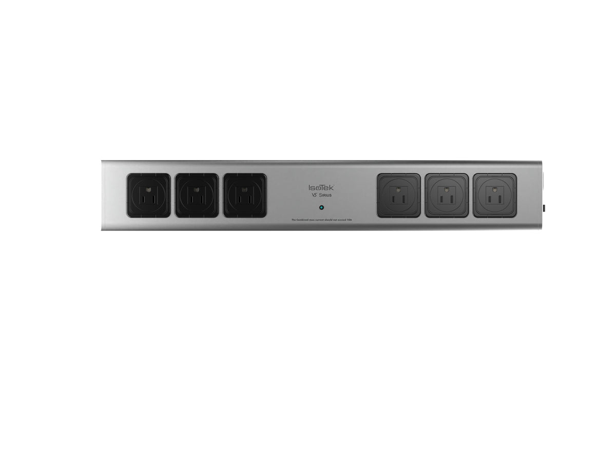 IsoTek V5 Sirius power cleaning system in silver with North American outlets