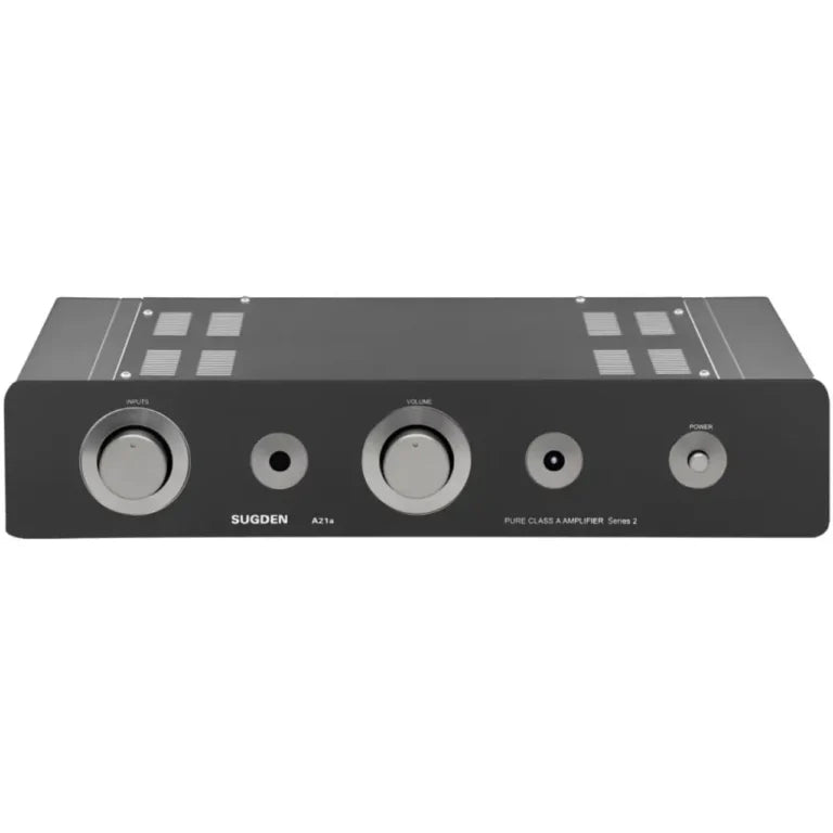 Sugden A21 integrated amplifier in Graphite, front view