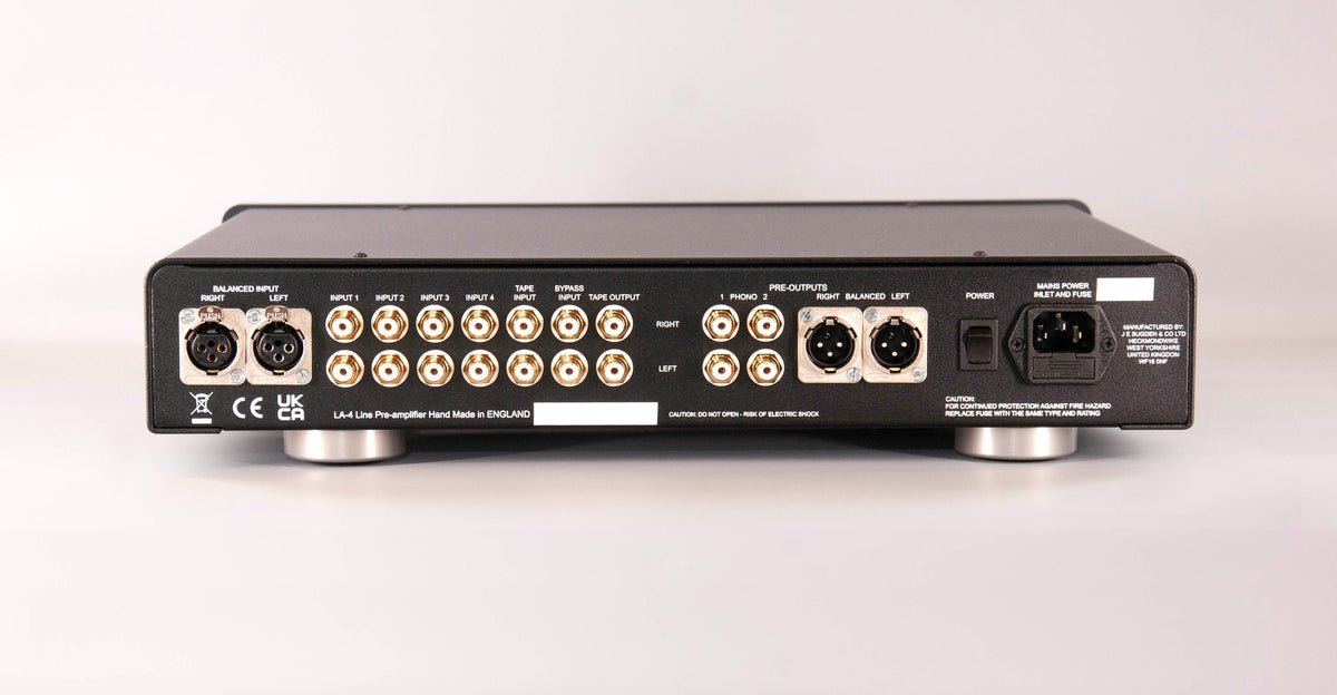 Sugden Masterclass LA-4 preamplifier, rear panel and connections