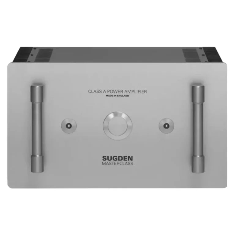 Sugden Masterclass MPA-4 mono power amplifier in Titanium, front view; one of the pair shown