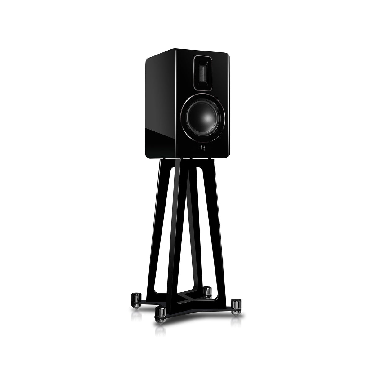 QUAD Revela 1 - Piano Black three-quarter view