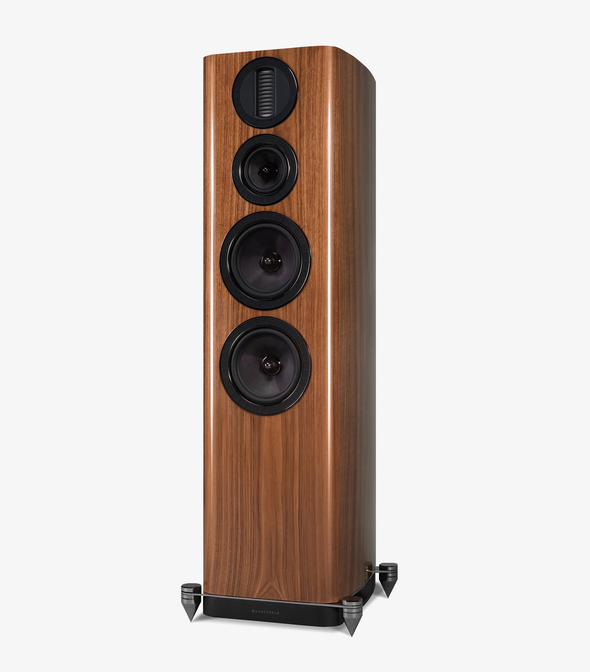 Wharfedale AURA 4 Loudspeakers in Hi-Gloss Walnut - official product view 3