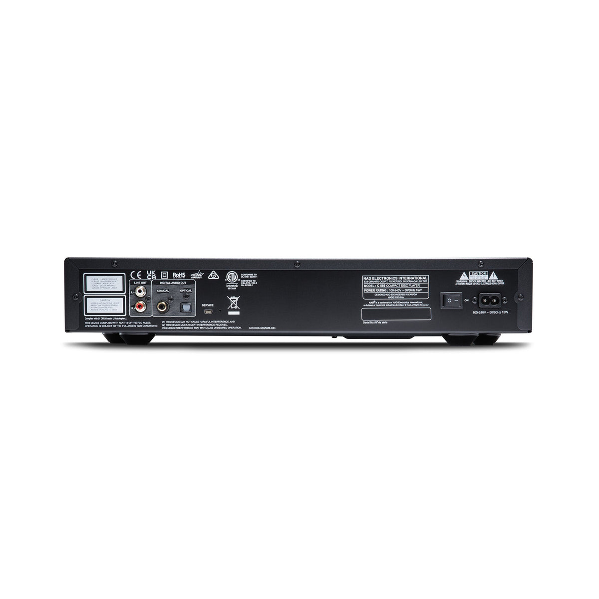 NAD C 569 CD Player — rear connections
