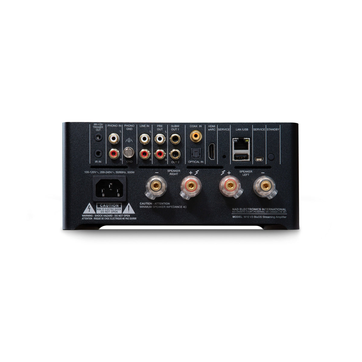 NAD M10 V3 BluOS Streaming Amplifier - rear view