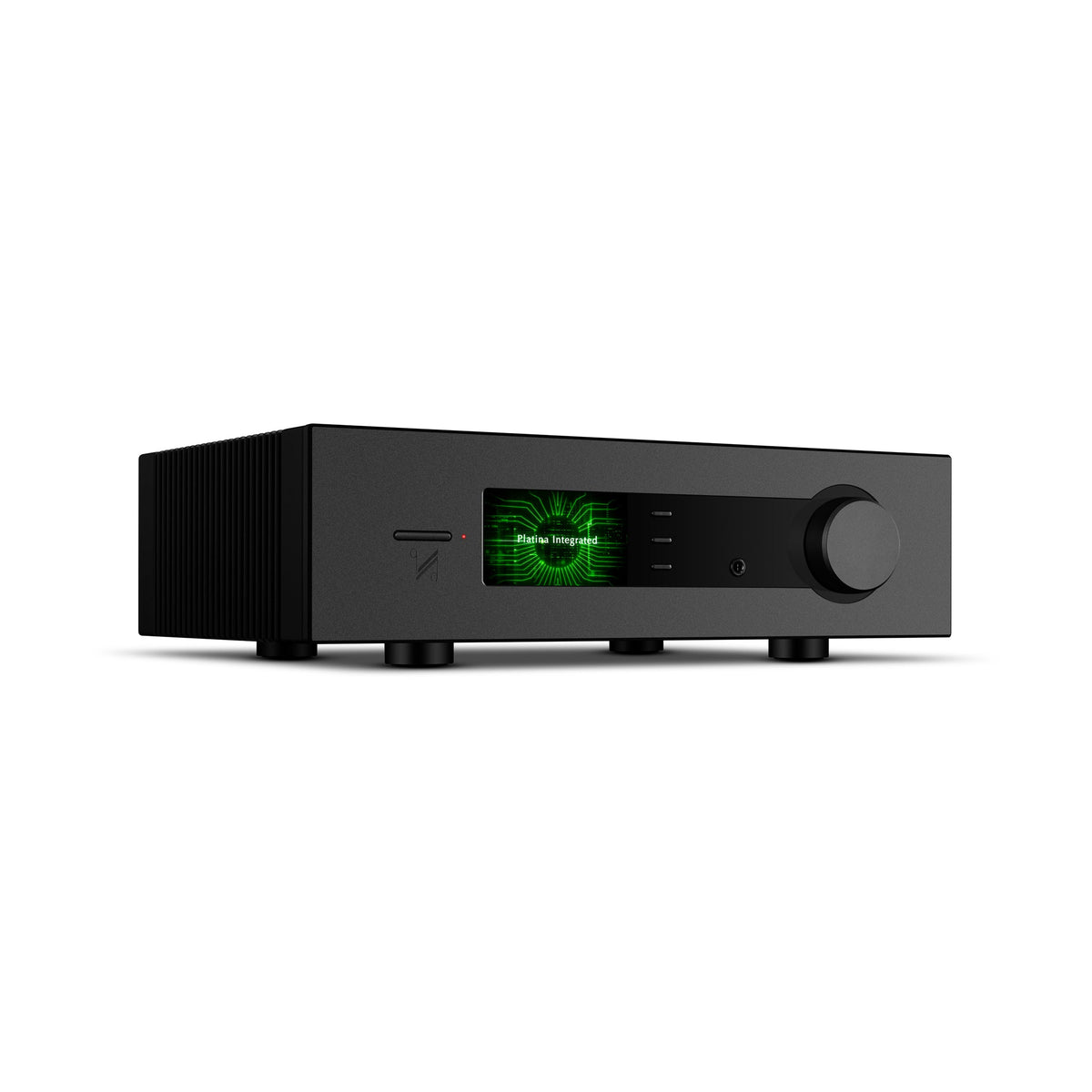 QUAD Platina Integrated Amplifier - Black three-quarter view