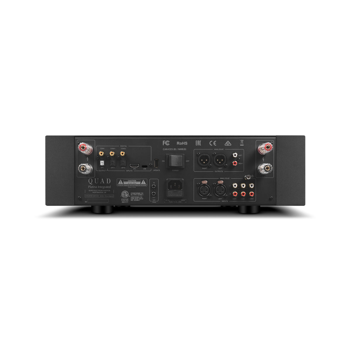 QUAD Platina Integrated Amplifier - Silver rear view