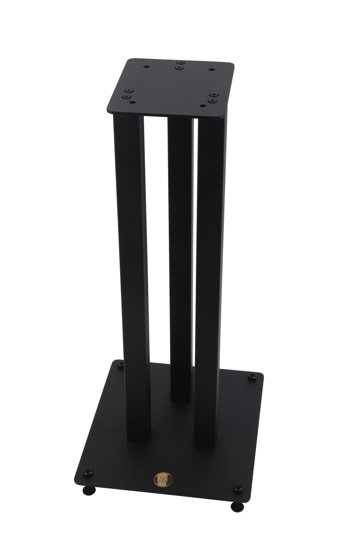 Revival Audio STAND 2 three-pillar speaker stand, angled view showing the top plate and base