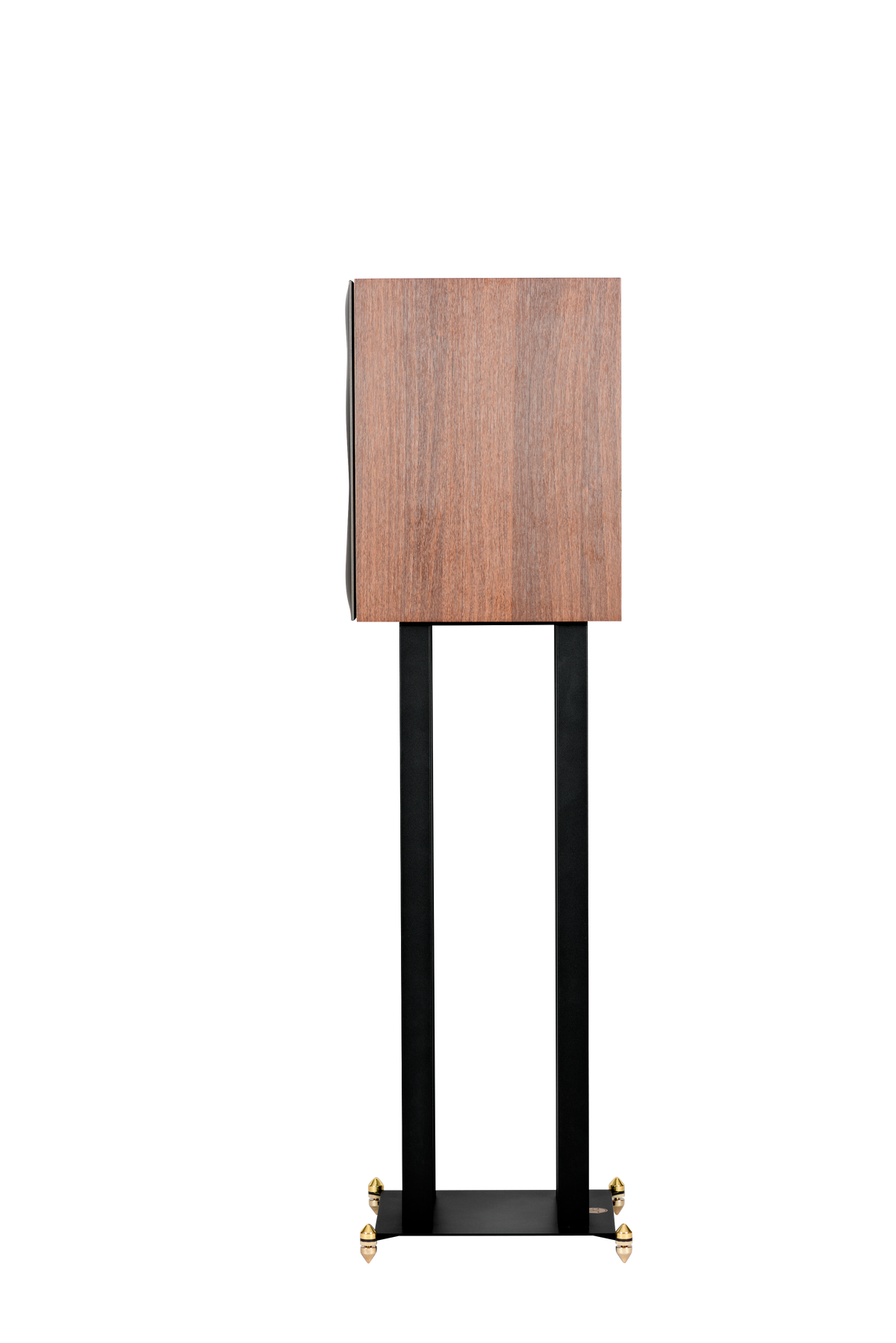 Revival Audio SPRINT 3 in Walnut, side view, shown on the optional stand; stand sold separately