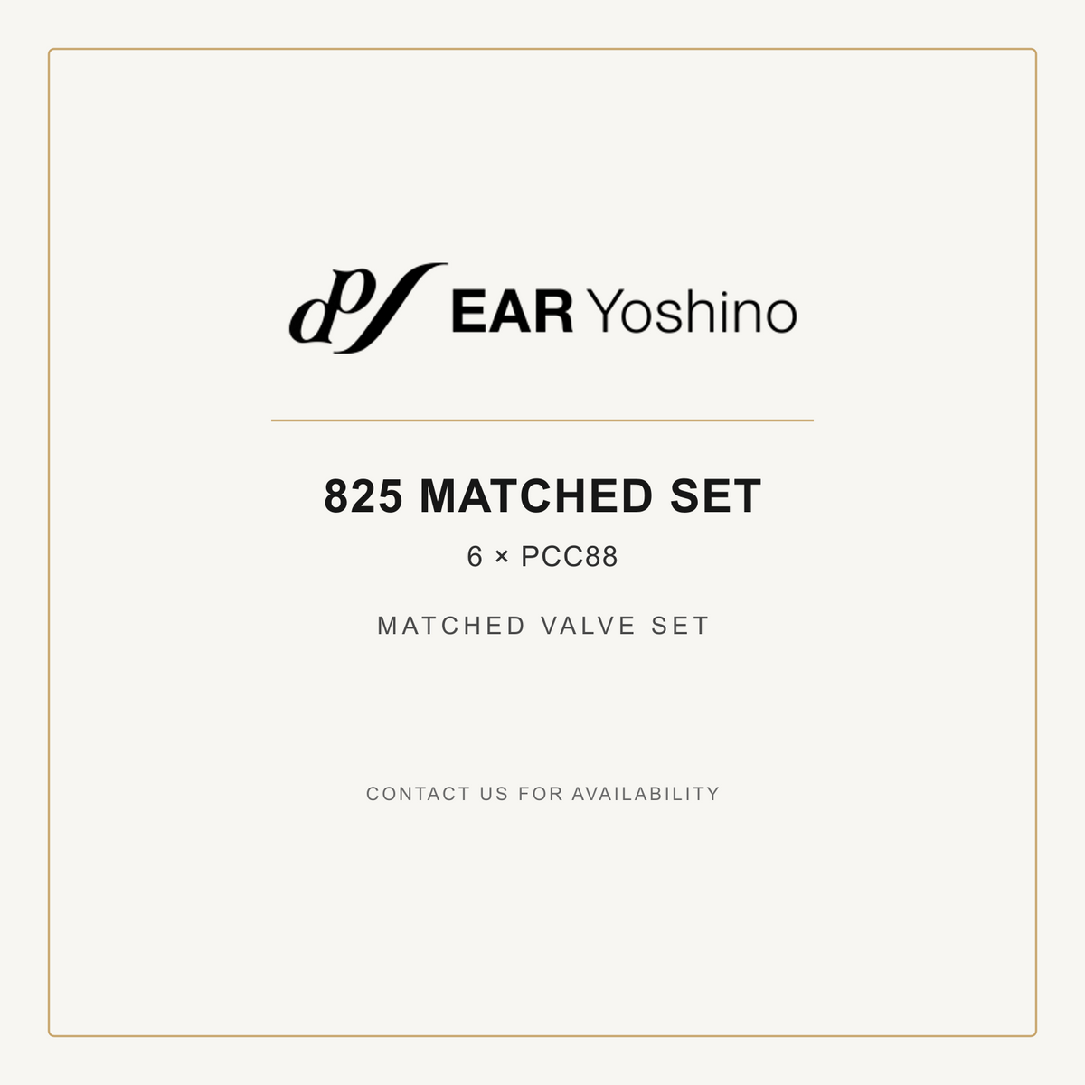 EAR Yoshino 825 Matched Set - 6 x PCC88 identification card