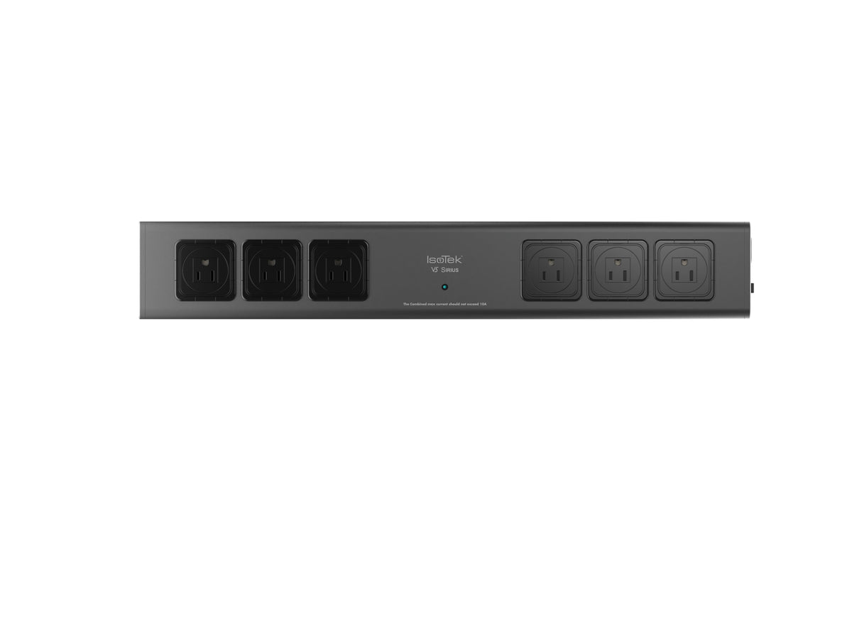IsoTek V5 Sirius power cleaning system in black with North American outlets