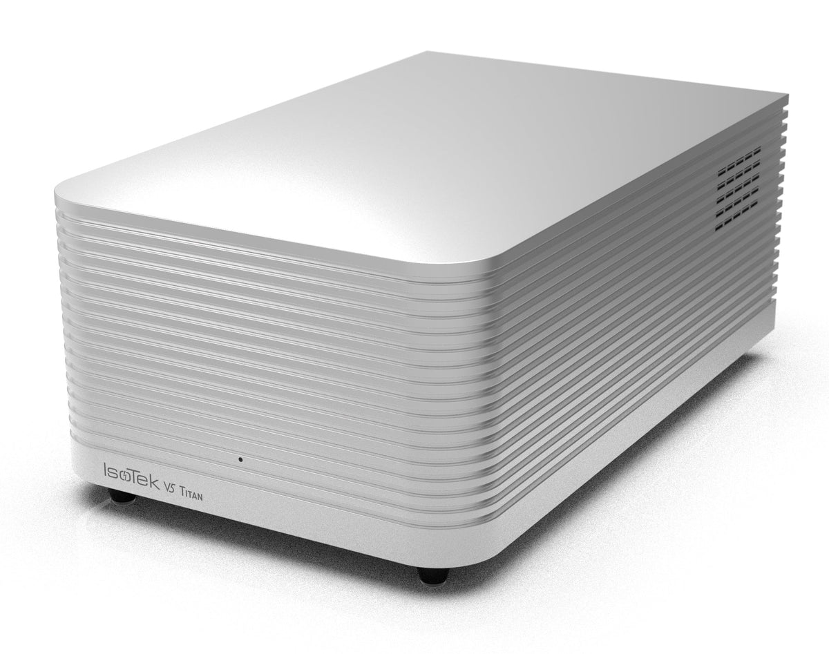 IsoTek V5 Titan power conditioner in silver