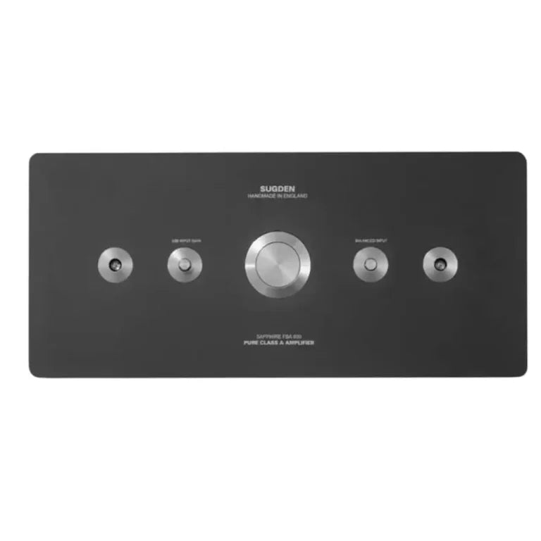 Sugden Sapphire FBA-800 power amplifier in Graphite, front view